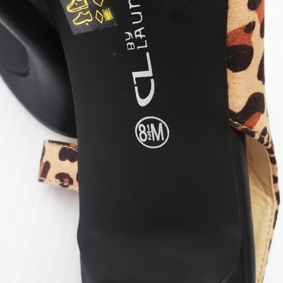 CL by Laundry Animal Print Heels SZ 8.5M NEW Free shipping & earrings OFFERS? - Picture 7 of 7